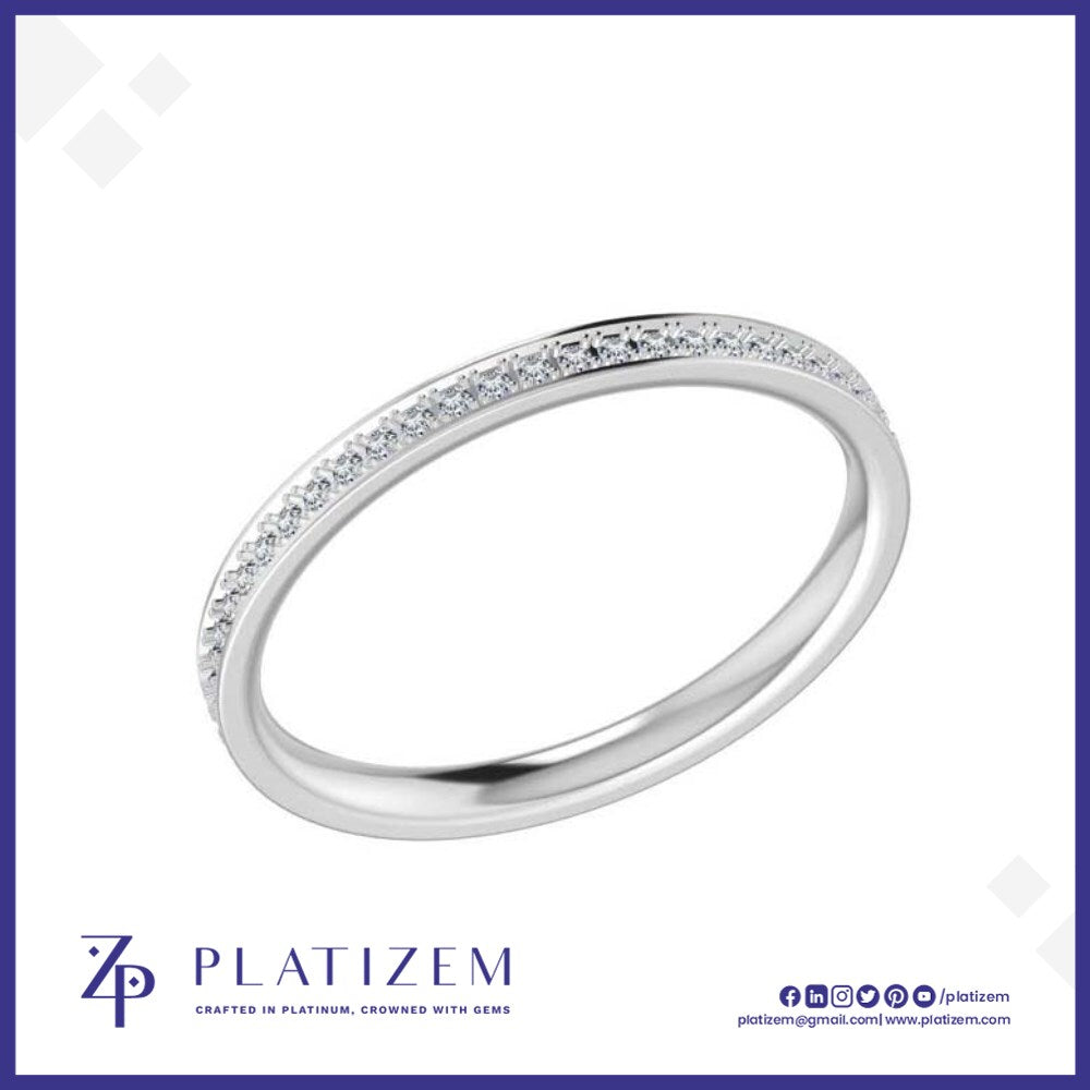 Round Diamond Pave Eternity Band Accented with Fine Bead Detailing