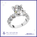 Oval Diamond Cluster Engagement Ring for Women