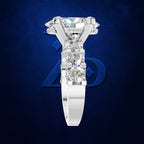 Oval Diamond Cluster Engagement Ring for Women