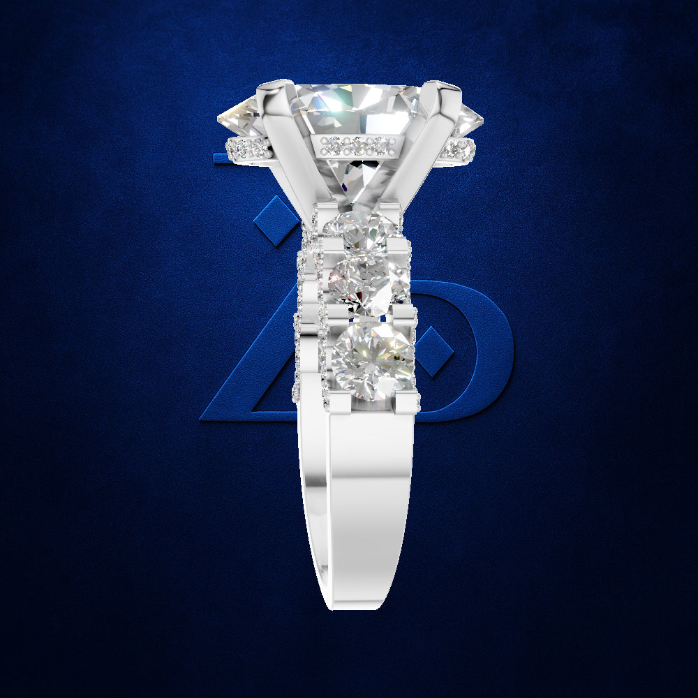Oval Diamond Cluster Engagement Ring for Women
