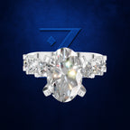 Oval Diamond Cluster Engagement Ring for Women