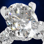 Oval Diamond Cluster Engagement Ring for Women