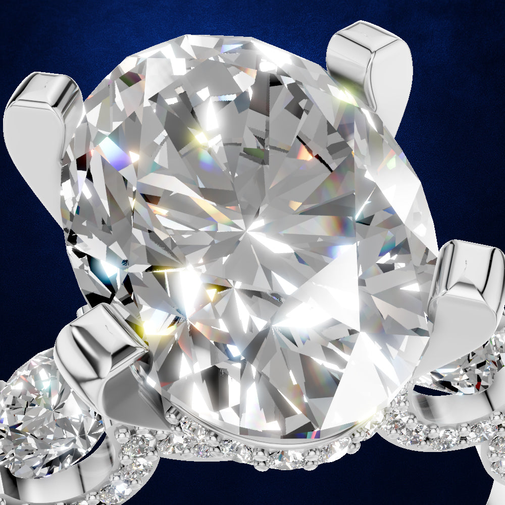 Oval Diamond Cluster Engagement Ring for Women