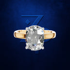 5 Carat Oval Cut Lab Grown Diamond Solitaire Engagement Ring with Hidden Halo