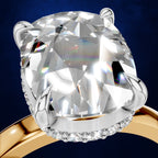 5 Carat Oval Cut Lab Grown Diamond Solitaire Engagement Ring with Hidden Halo
