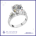 3 Carat Oval Cut Diamond Engagement Ring with Side Stones Bridal Jewelry