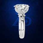 3 Carat Oval Cut Diamond Engagement Ring with Side Stones Bridal Jewelry