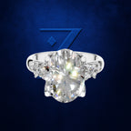 3 Carat Oval Cut Diamond Engagement Ring with Side Stones Bridal Jewelry