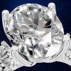 3 Carat Oval Cut Diamond Engagement Ring with Side Stones Bridal Jewelry