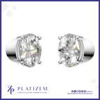 Oval Cut Lab Diamond Stud Earrings Screw Back Solitaire Fine Jewelry Gift