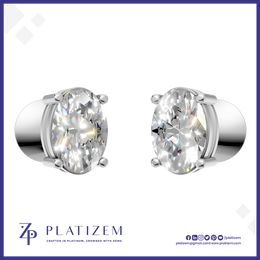 Oval Cut Lab Diamond Stud Earrings Screw Back Solitaire Fine Jewelry Gift