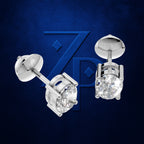 Oval Cut Lab Diamond Stud Earrings Screw Back Solitaire Fine Jewelry Gift