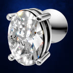 Oval Cut Lab Diamond Stud Earrings Screw Back Solitaire Fine Jewelry Gift