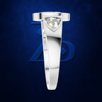 Oval Cut Bezel Setting Three Stone Lab Grown Diamond Engagement Ring