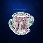 Fancy Pink Radiant Cut Lab Grown Diamond Engagement Ring
