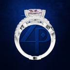 Fancy Pink Radiant Cut Lab Grown Diamond Engagement Ring