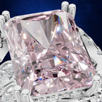 Fancy Pink Radiant Cut Lab Grown Diamond Engagement Ring