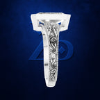 Radiant Diamond Bezel Ring for Women with Vintage Filigree Detailing