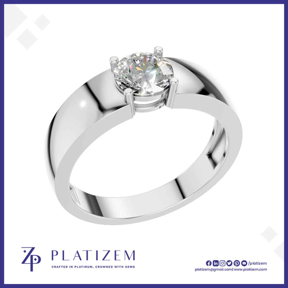 Round Diamond Solitaire Engagement Ring for Men