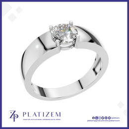Round Diamond Solitaire Engagement Ring for Men