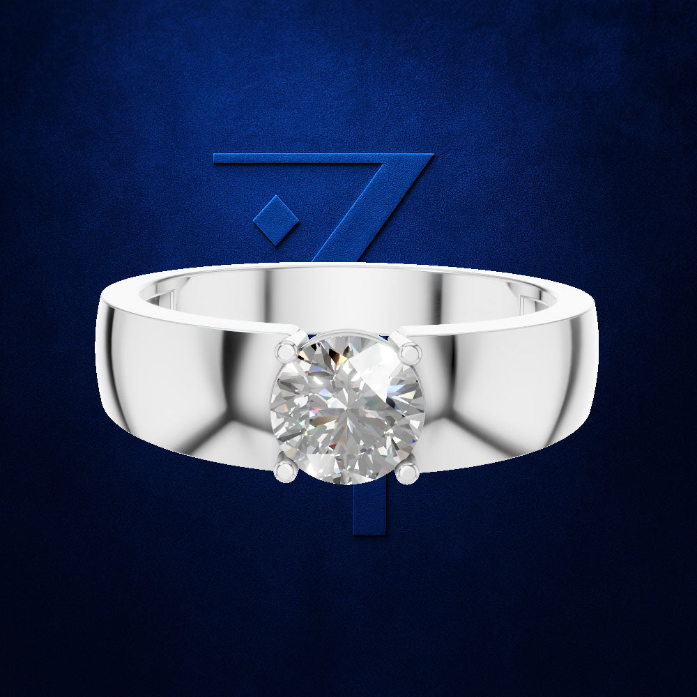 Round Diamond Solitaire Engagement Ring for Men