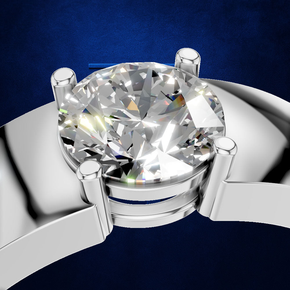 Round Diamond Solitaire Engagement Ring for Men