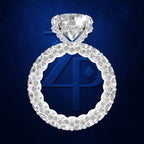 Round Diamond Bridal Ring Set for Women with Eternity Accent Bands