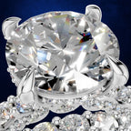 Round Diamond Bridal Ring Set for Women with Eternity Accent Bands