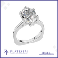 Oval Diamond Solitaire Ring for Women with Flower Basket Setting