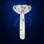 Oval Diamond Solitaire Ring for Women with Flower Basket Setting