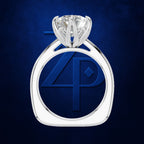 Oval Diamond Solitaire Ring for Women with Flower Basket Setting