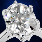 Oval Diamond Solitaire Ring for Women with Flower Basket Setting