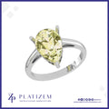5 Carat Pear Shape Fancy Yellow Lab Grown Diamond Engagement Ring