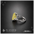 5 Carat Pear Shape Fancy Yellow Lab Grown Diamond Engagement Ring