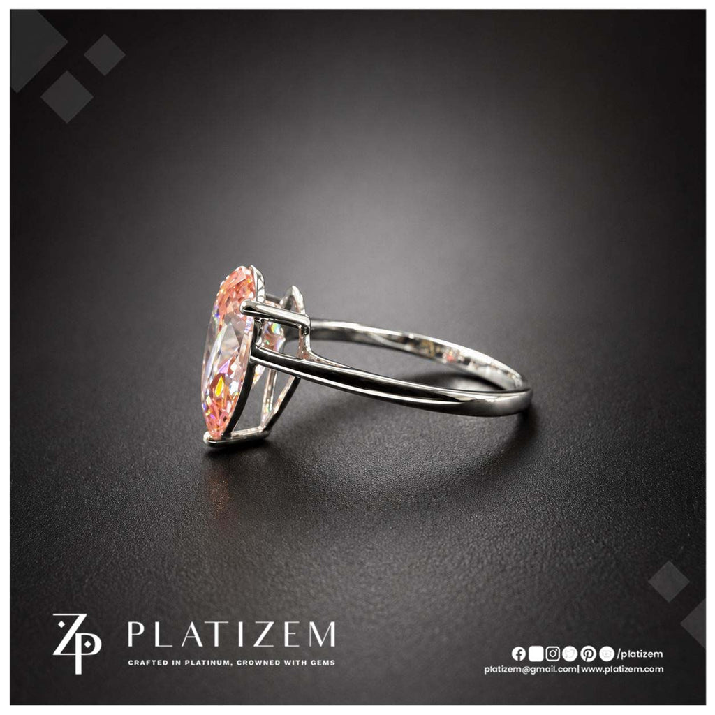 2.5 Carat Pear Cut Fancy Pink Lab Grown Diamond Engagement Ring