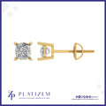 9kt Gold Cushion Cut Lab Diamond Stud Earrings for Women