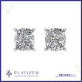 Two Carat Cushion Cut Diamond Studs for Women