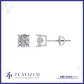Two Carat Cushion Cut Lab Diamond Gold Studs for Women