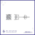 Two Carat Cushion Cut Diamond With Platinum Studs for Women