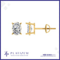 Oval Diamond Stud Earrings for Women