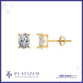 Two Carat Oval Diamond Stud Earrings for Women