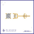 18kt Cushion Cut Diamond Stud Earrings for Women