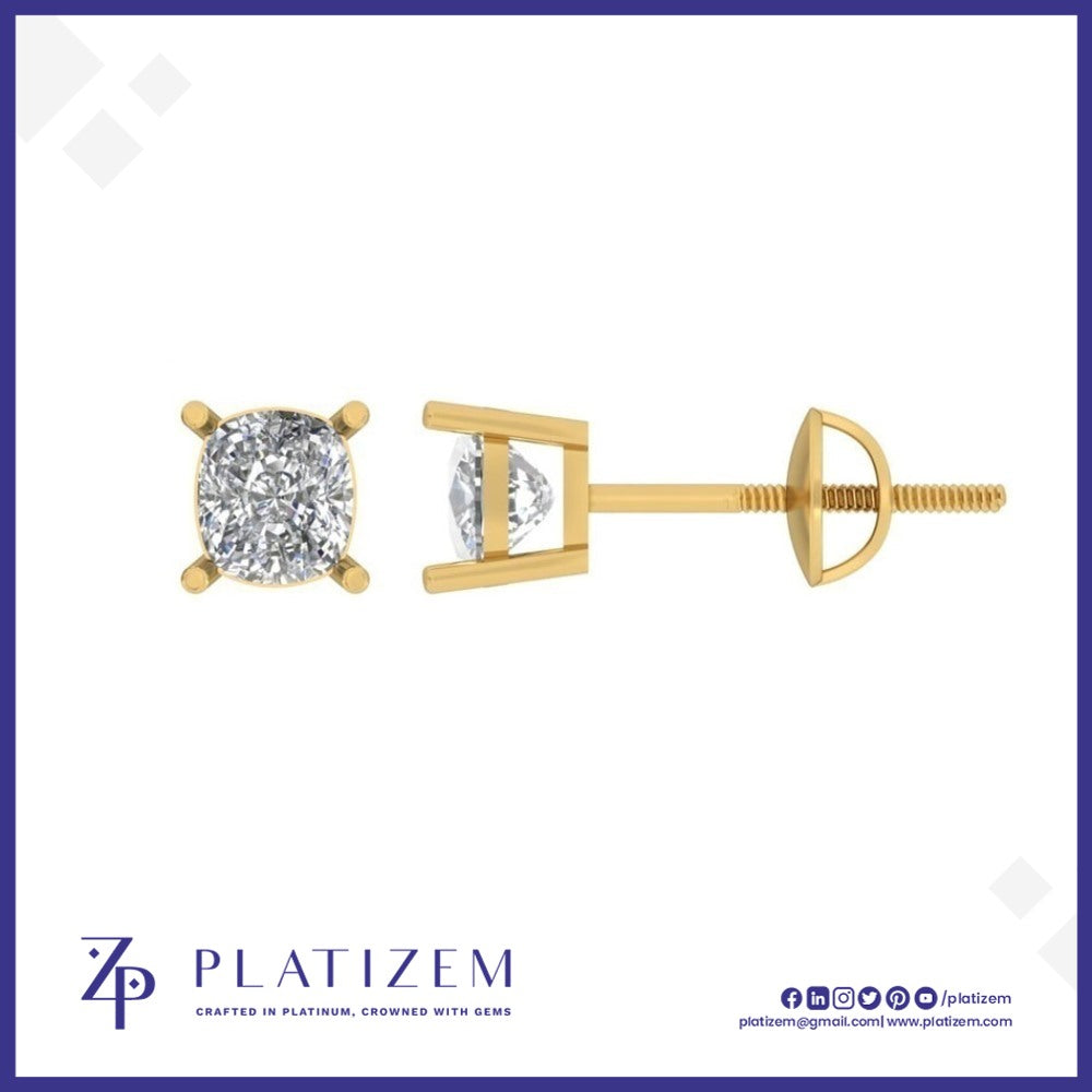 Cushion Cut Lab Diamond Stud Earrings for Women