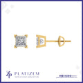 Princess Cut Diamond Stud Earrings for Women