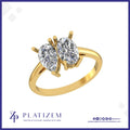 Pear and Oval Diamond Toi et Moi Ring with Prong Setting