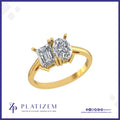 2 Stone Emerald and Oval Diamond Ring for Women