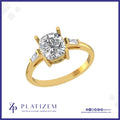 2 Carat Cushion Cut Diamond Ring with Tapered Baguette Sides