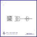 Cushion Cut Diamond Studs Four Prong Set