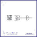 Four Prong Cushion Diamond Stud Earrings