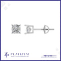 Cushion Cut Stud Earrings Screw Back Post